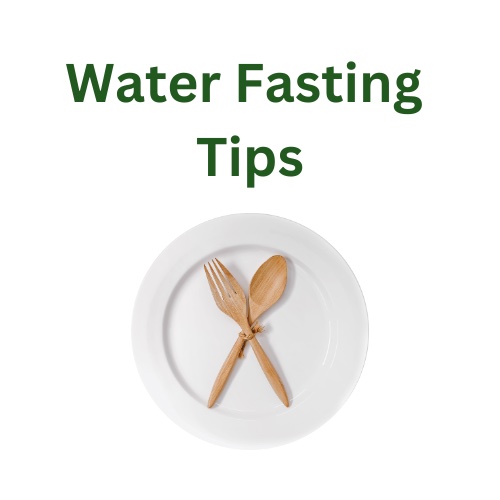 empty plate with text water fasting tips